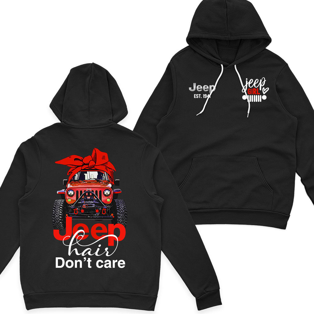 Jeep Hair Don't Care Est 1941 Fleece Zip Hoodie Supler Store