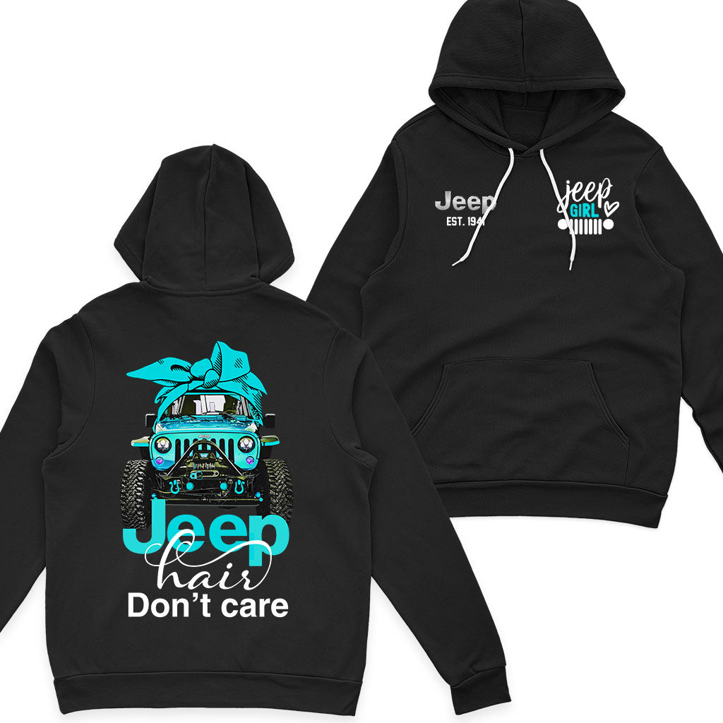 Jeep Hair Don't Care Est 1941 Fleece Zip Hoodie Supler Store