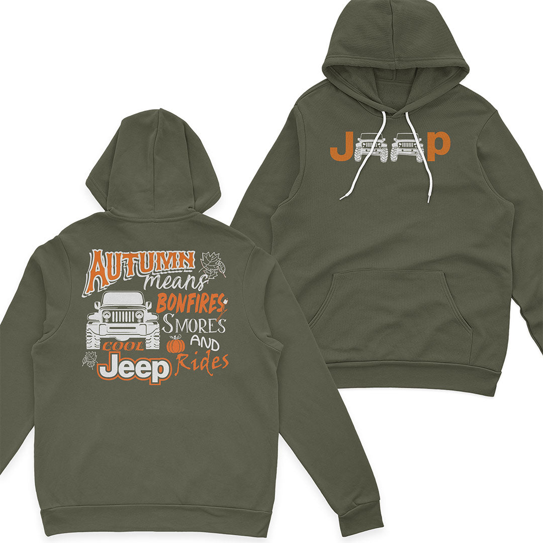 Jeep Autumn Means Bonfires Halloween T-Shirt Hoodie Supler Store