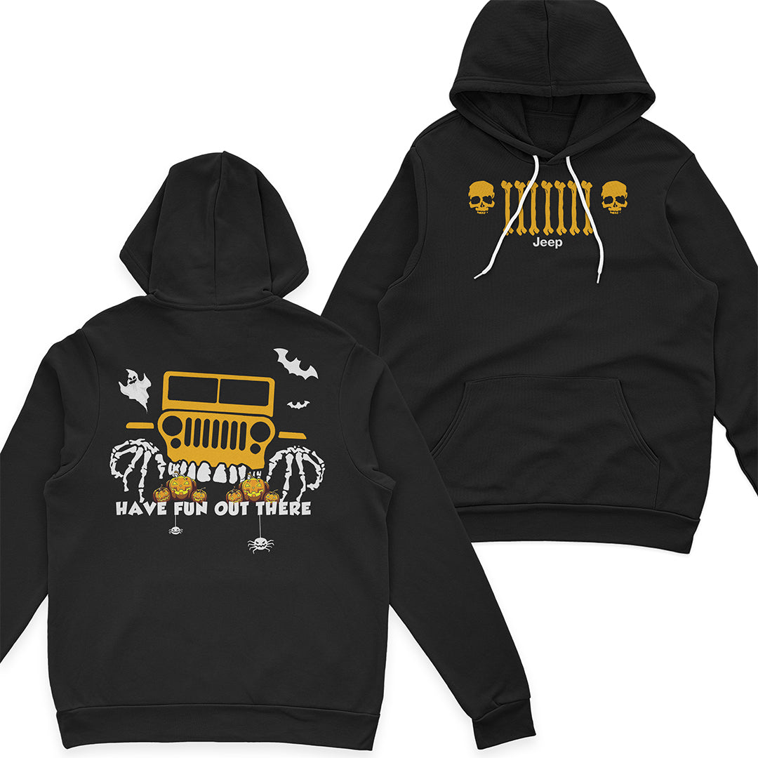 Jeep Halloween Skull Grille Have Fun Out There T-Shirt Hoodie Supler Store