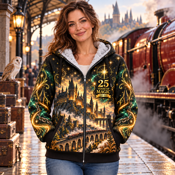 HaPo Wizarding Movie Saga 25 Years Of Magic Anniversary Gift - Fleece Zip Hoodie DN1710260219