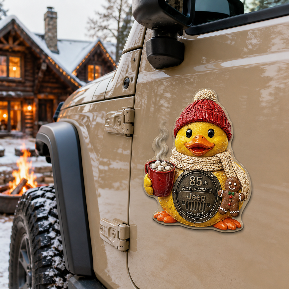 Jeep 85th anniversary Christmas duck vinyl magnet V4 TN2608271538