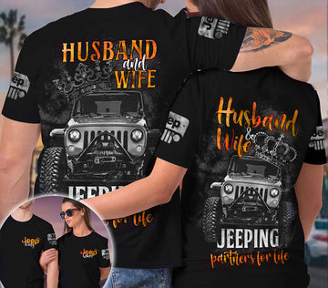 Black Jeep Husband And Wife Couple T shirt RLT9