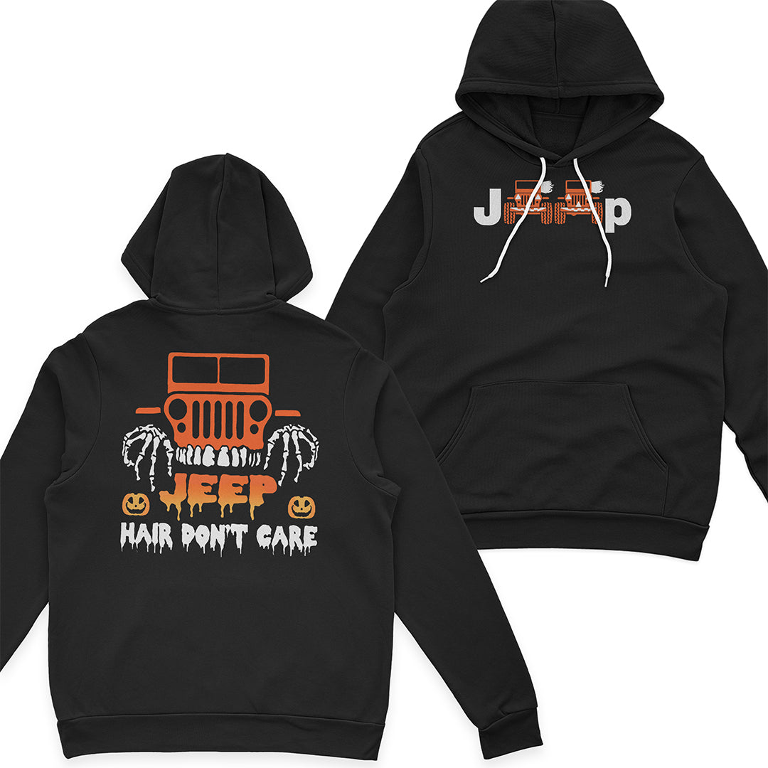 Jeep Hair Don't Care Skull Scary Funny Halloween T-Shirt Hoodie Supler Store