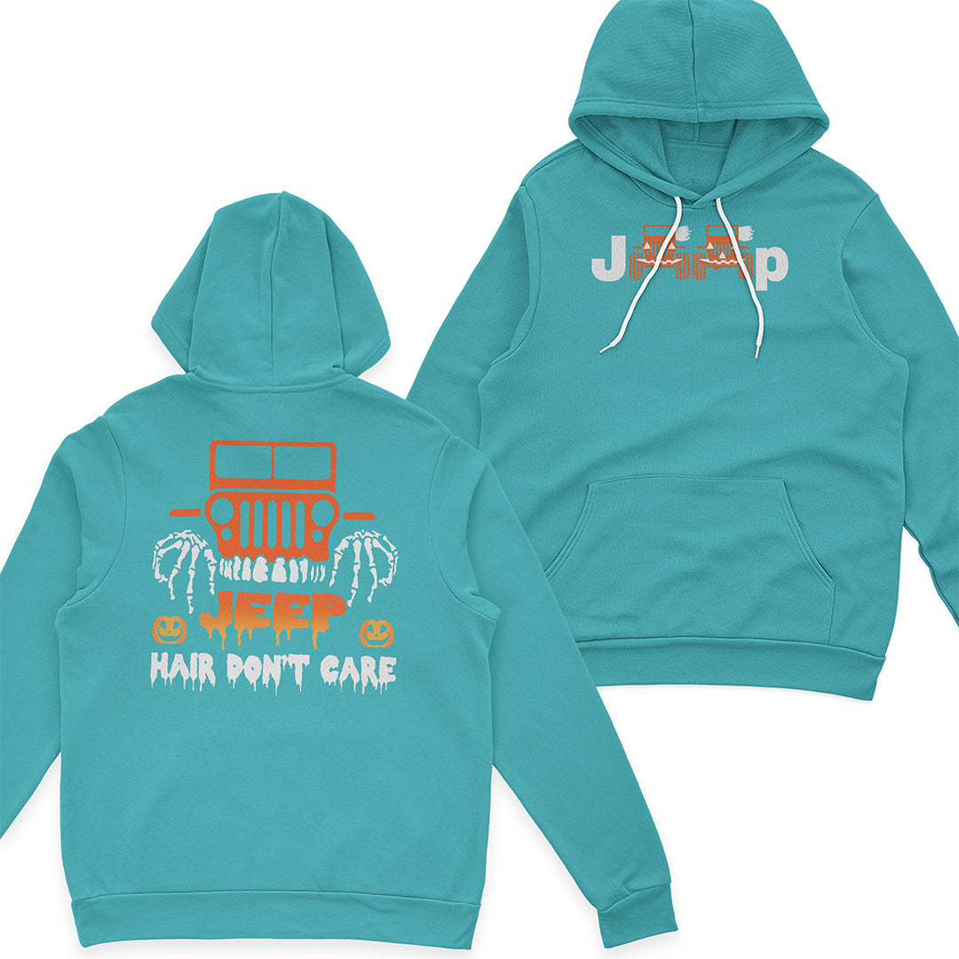 Jeep Hair Don't Care Skull Scary Funny Halloween T-Shirt Hoodie Supler Store