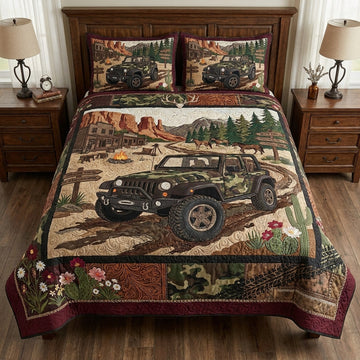 Life Is Better In A Jeep Quilted Bedding Set TN0608261543