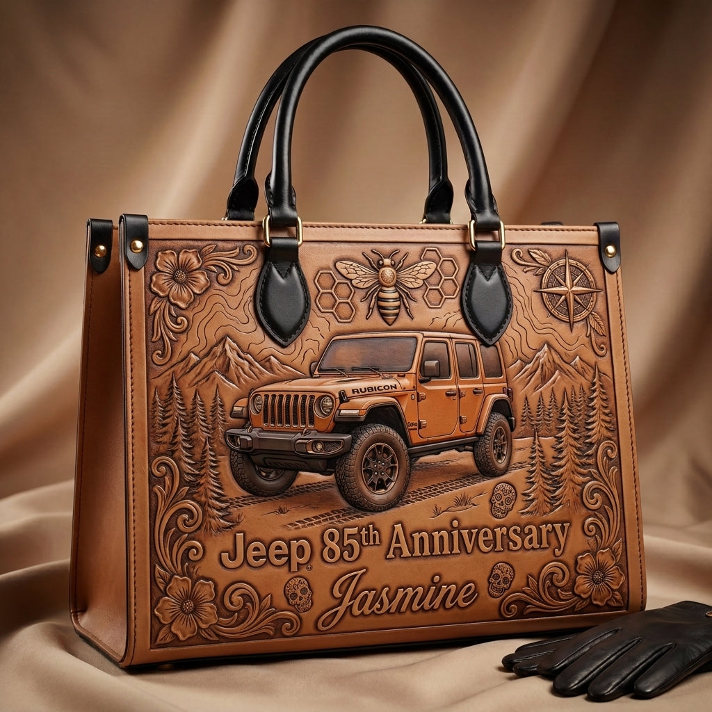 Jeep 85th Anniversary V4 Personalized Leather Bag + Free Wallet TN2407261346