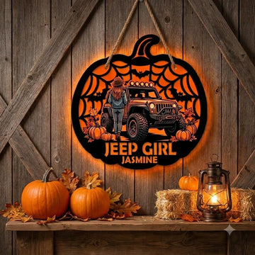 Jeep Girl Personalized Luminous Wooden Sign-DN2808260958