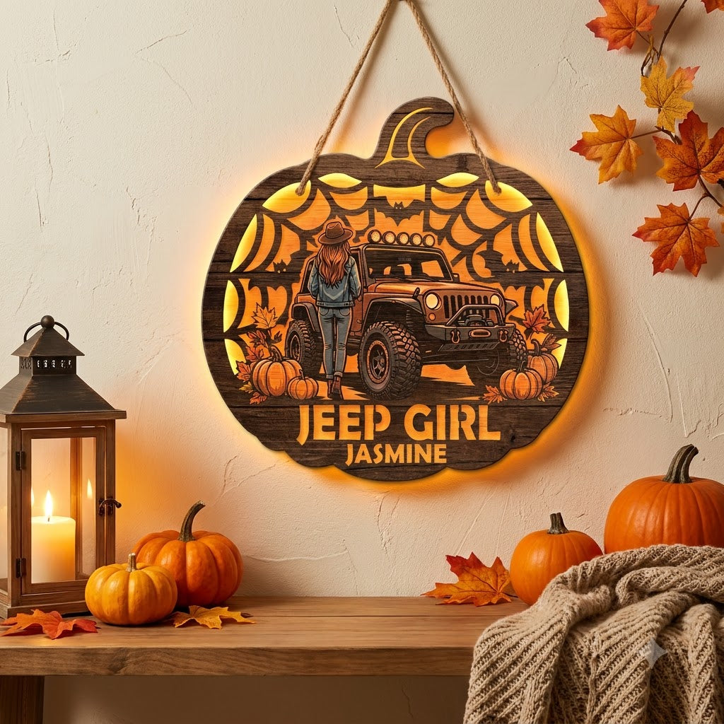 Jeep Girl Personalized Luminous Wooden Sign-DN2808260958