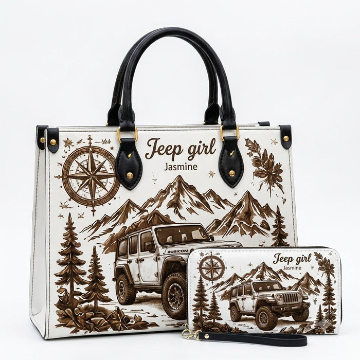 Jeep Girl Adventure Leather Bag + Free Wallet-DN2310261132