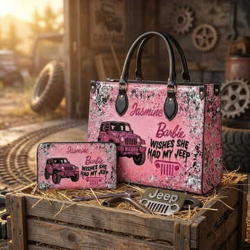 Barbie Wish She Had My Jeep Personalized Leather Bag + Free Wallet TN2407261350