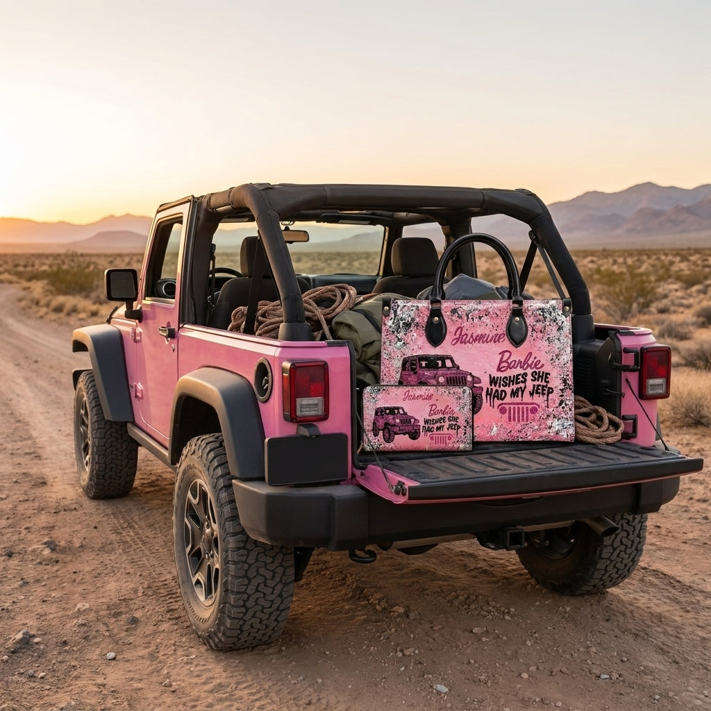 Barbie Wish She Had My Jeep Personalized Leather Bag + Free Wallet TN2407261350