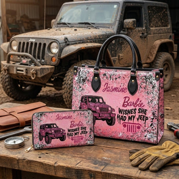 Barbie Wish She Had My Jeep Personalized Leather Bag + Free Wallet-DN2310261134