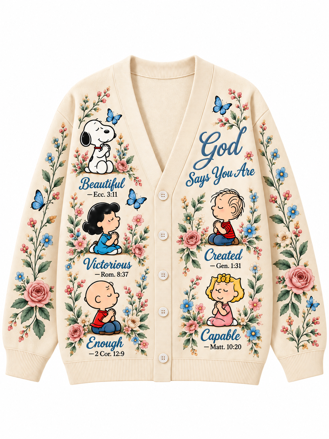 God Says You Are Gift For Her - Personalized Christian Knitted Cardigan