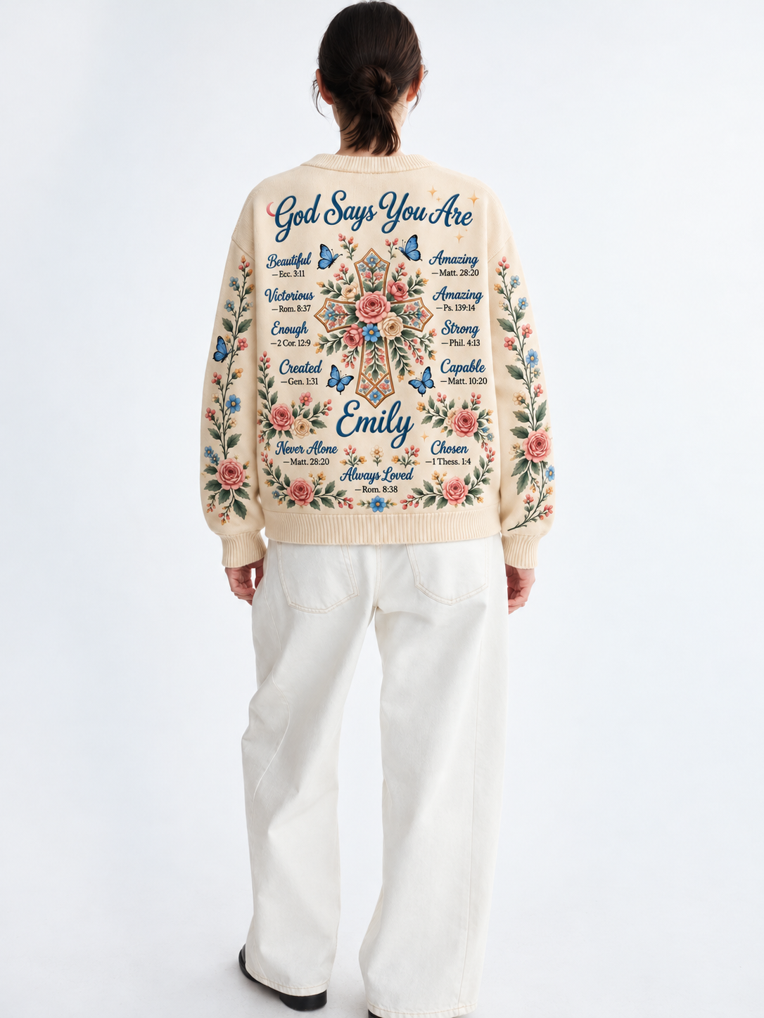 God Says You Are Gift For Her - Personalized Christian Knitted Cardigan