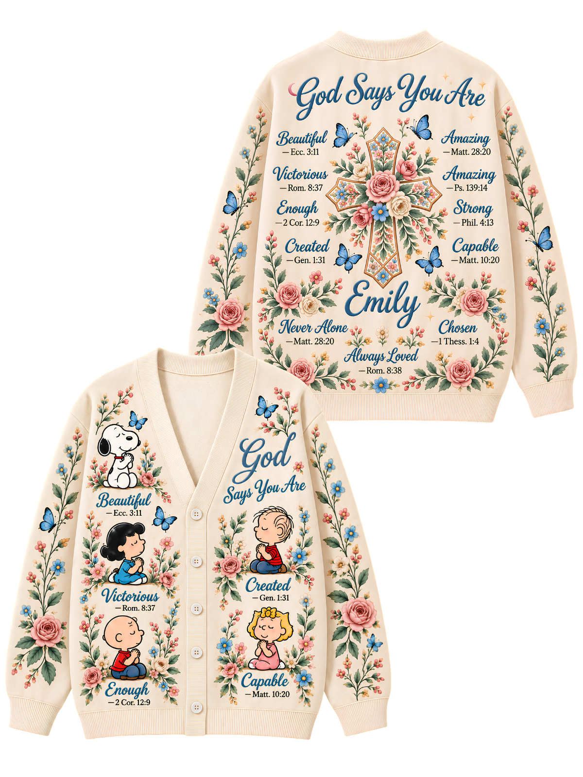 God Says You Are Gift For Her - Personalized Christian Knitted Cardigan