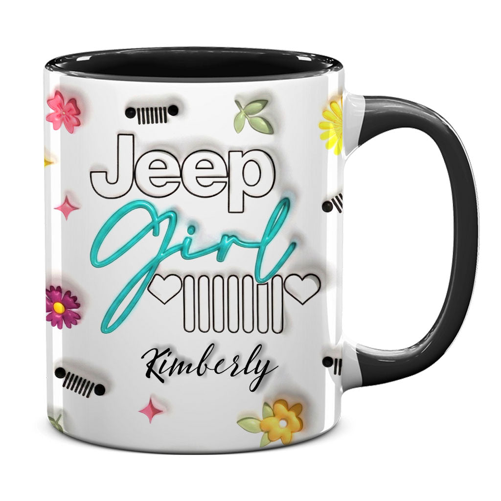 Jeep Girl Mug - Floral Personalized Coffee Accent Mug DN1408261643