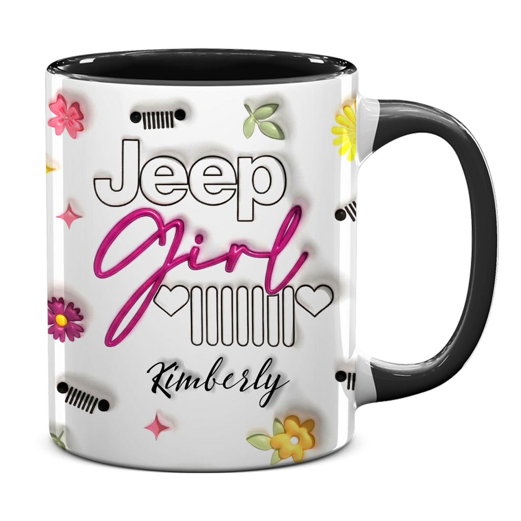 Jeep Girl Mug - Floral Personalized Coffee Accent Mug DN1408261643