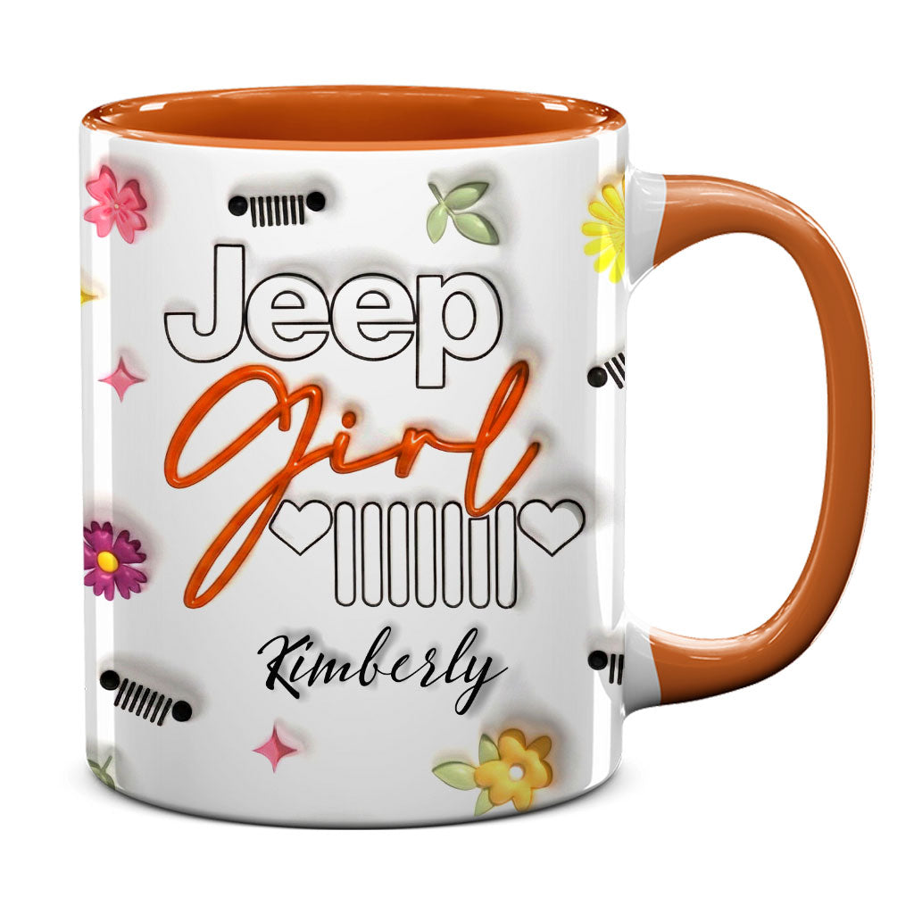 Jeep Girl Mug - Floral Personalized Coffee Accent Mug DN1408261643