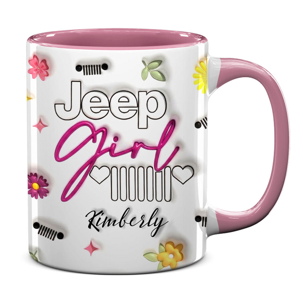 Jeep Girl Mug - Floral Personalized Coffee Accent Mug DN1408261643