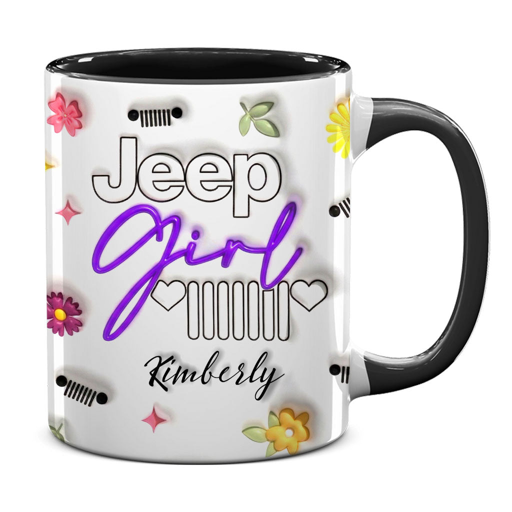 Jeep Girl Mug - Floral Personalized Coffee Accent Mug DN1408261643
