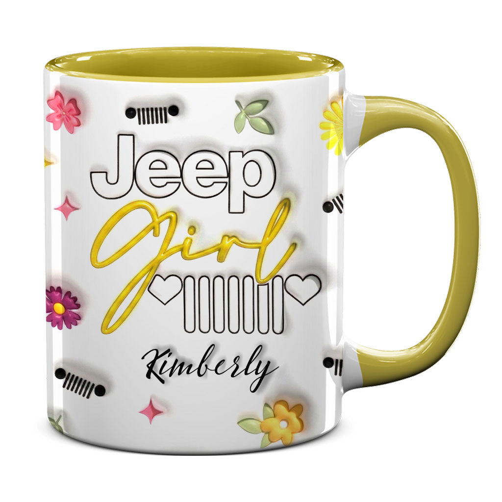Jeep Girl Mug - Floral Personalized Coffee Accent Mug DN1408261643