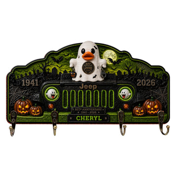 Jeep Boo Halloween 85th Anniversary Personalized Wooden Key Holder-DN2808261106