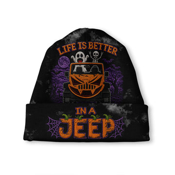 Halloween Life Is Better In A Jeep Beanie Hat-DN2808261152