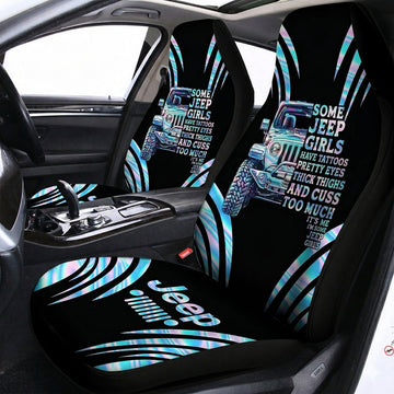 Jeep Girl Have Tattoos And Cuss Too Much Car Seat Covers Set Of 2
