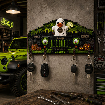 Jeep Boo Halloween 85th Anniversary Personalized Wooden Key Holder-DN2808261106
