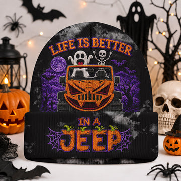 Halloween Life Is Better In A Jeep Beanie Hat-DN2808261152