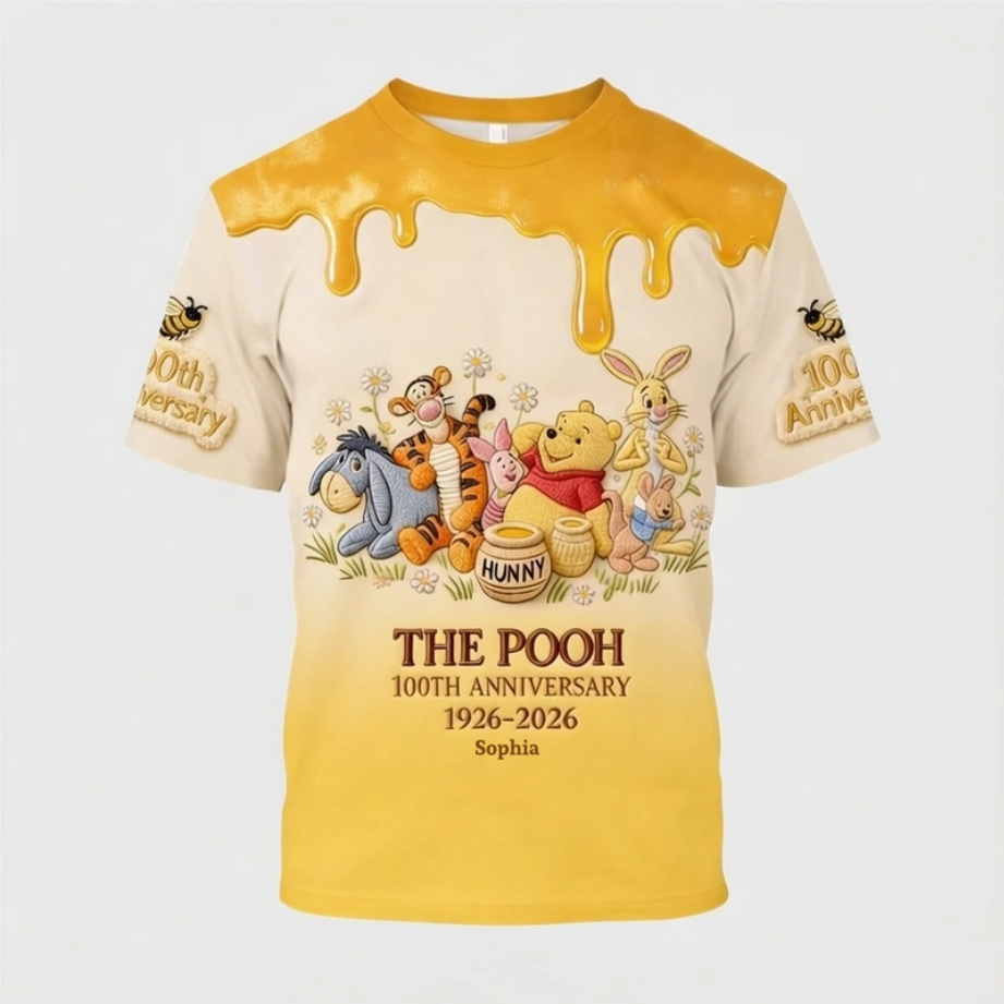 DSNY Honey Bear Celebrating A Century Of Friendship - Personalized All Over Shirt - Anniversary Gift For Movie Fans NL122