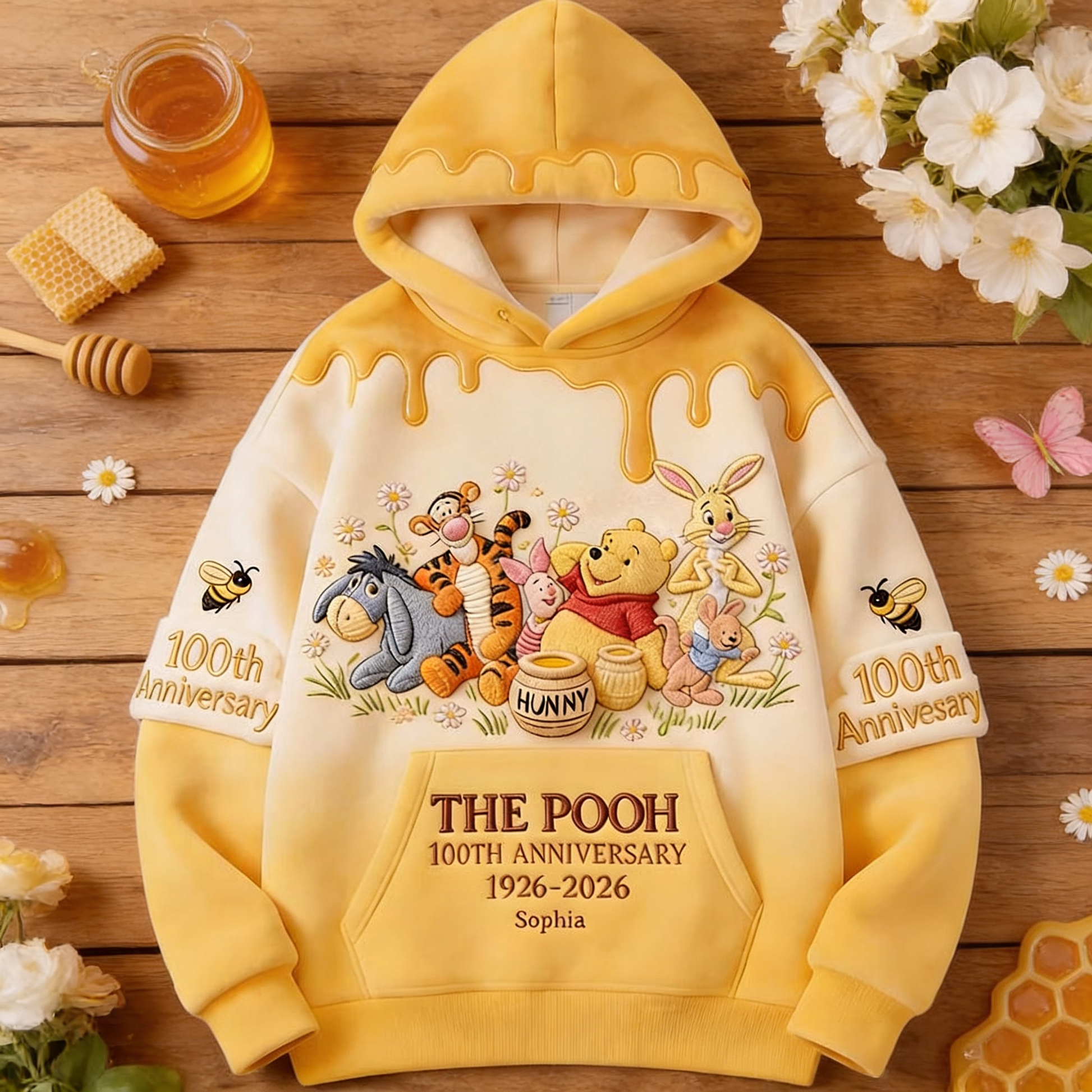 DSNY Honey Bear Celebrating A Century Of Friendship - Personalized All Over Shirt - Anniversary Gift For Movie Fans NL122