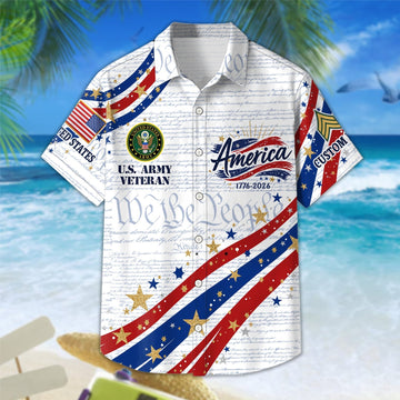 America 250th Anniversary U.S. Army Veteran - Personalized Hawaiian Shirt - Gift For Veterans | HN02