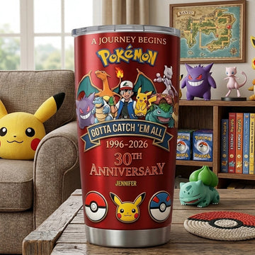 PoMo Celebrate 30th Anniversary Of Catching Them All - Personalized Tumbler - Gift For Movie Fans NL122