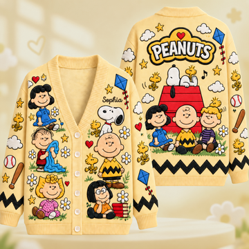 P-nust Celebrates Friendship Cute Cartoon Cozy Vintage Style Gifts For Her - Personalized Knitted Cardigan-TN2209261817
