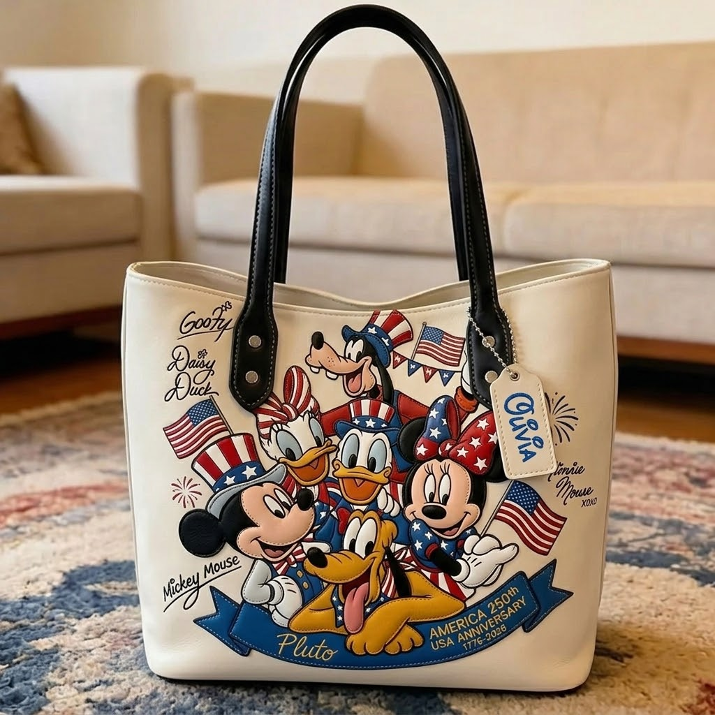 MkMo Magic Mouse Celebrate 250 Years Of America - Personalized Tote Bag - Gift For Patriots, Movie Fans