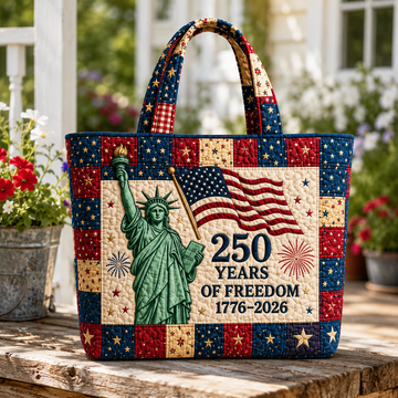Statue Of Liberty 250 Years Of Freedom America - Quilted Tote Bag - Gift For Her
