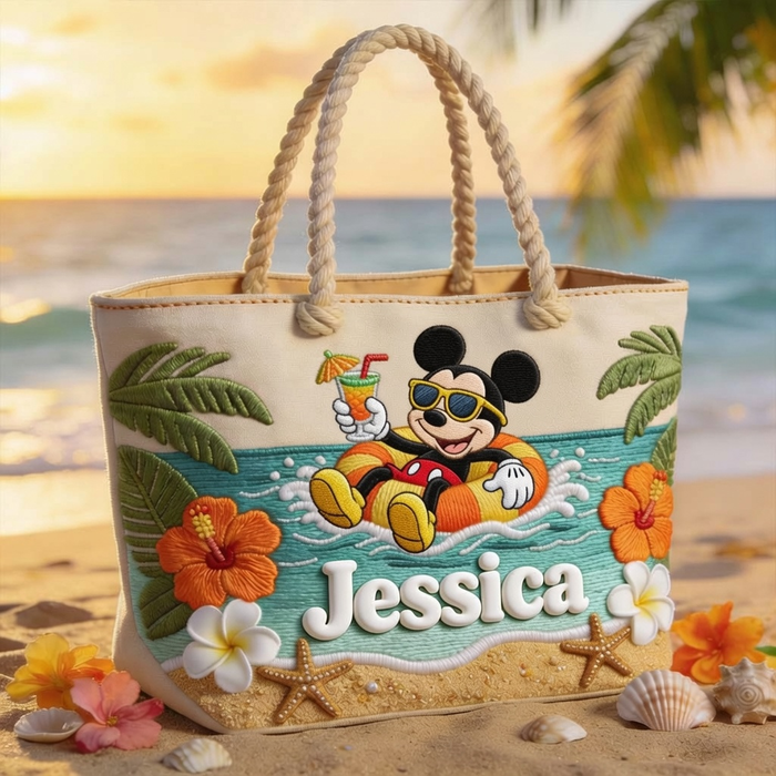 MkMo Summer Vacation Essentials - Personalized Beach Bag - Gift For Her, Travel Lovers NL122
