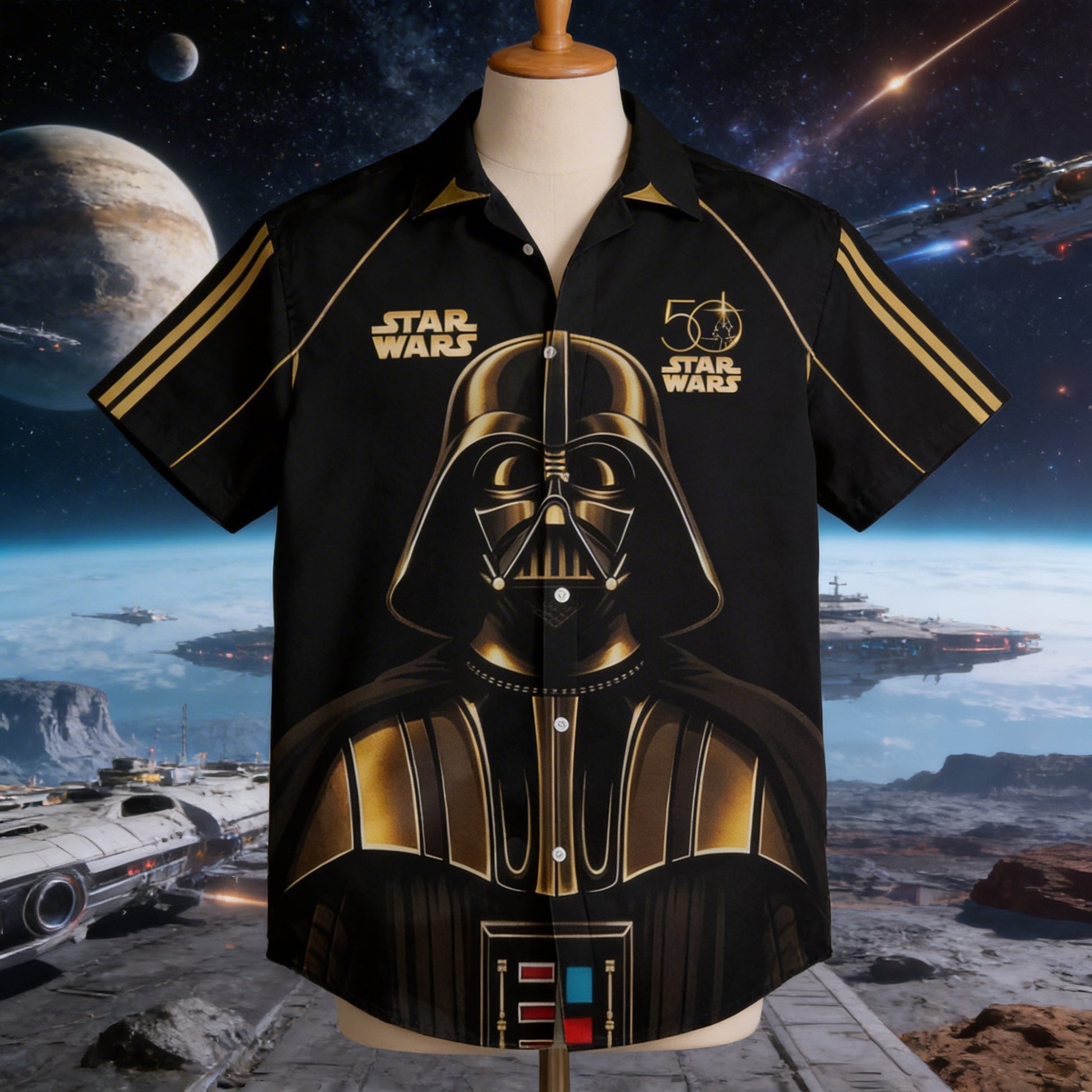 Stwa Galaxy Star Celebrate 50 Years Of Wariors - Personalized Hawaiian Shirt - Gift For Movie Fans NL122