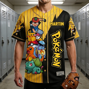 PoMo Celebrate 30 Years Of Catching Them All - Personalized Baseball Jersey - Anniversary Gift For Movie Fans NL122