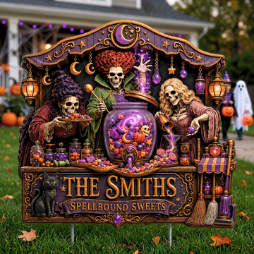 Halloween Yard Sign Spooky Outdoor Decor Gift For Family - Personalized Metal Stake Garden TN0909261633
