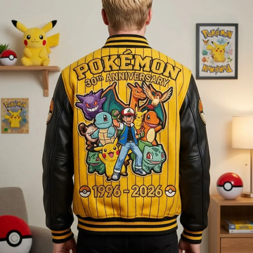 PoMo Celebrate 30 Years Of Catching Them All - Personalized Varsity Jacket - Anniversary Gift For Movie Fans-TN1609260223