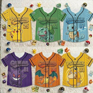 PoMo Celebrate 30 Years Of Catching Them All - Personalized Baseball Jersey For Kids, Youth, Adult - Gift For Movie Fans BA01