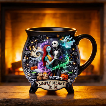 TNBC halloween Couple Simply Meant To Be Halloween Gifts For Couple - Personalized Cauldron Coffee Mug-TN1609260646