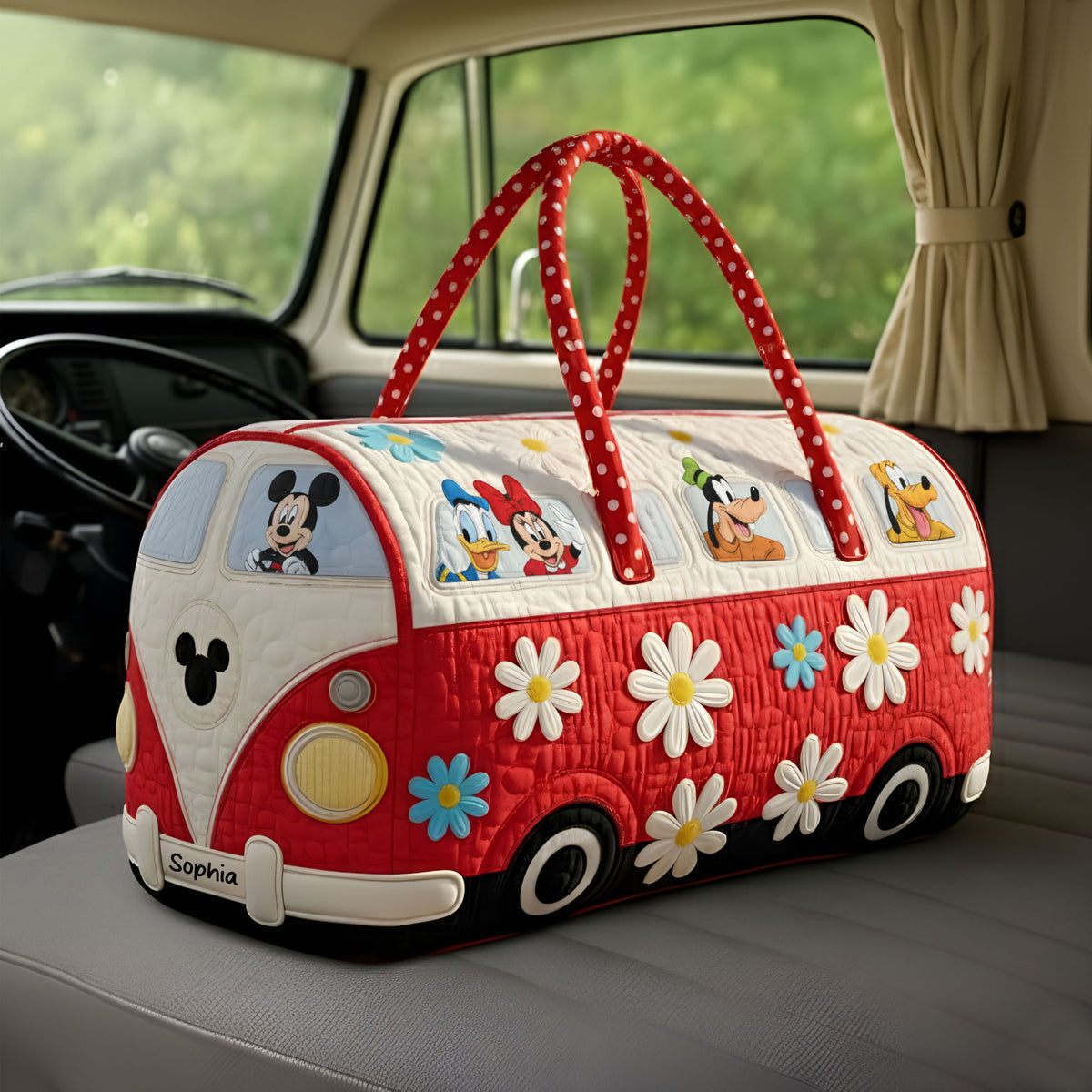 MkMo Magic Mouse Cute Characters - Personalized Quilted Duffle Bag - Gift For Movie Fans NL122
