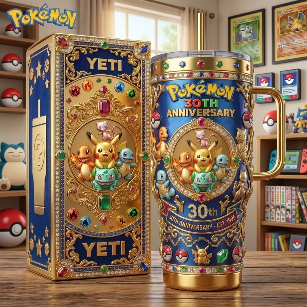 PoMo Celebrate 30 Years Of Catching Them All - Personalized Tumbler Cup With Handle - Anniversary Gift For Movie Fans BA01