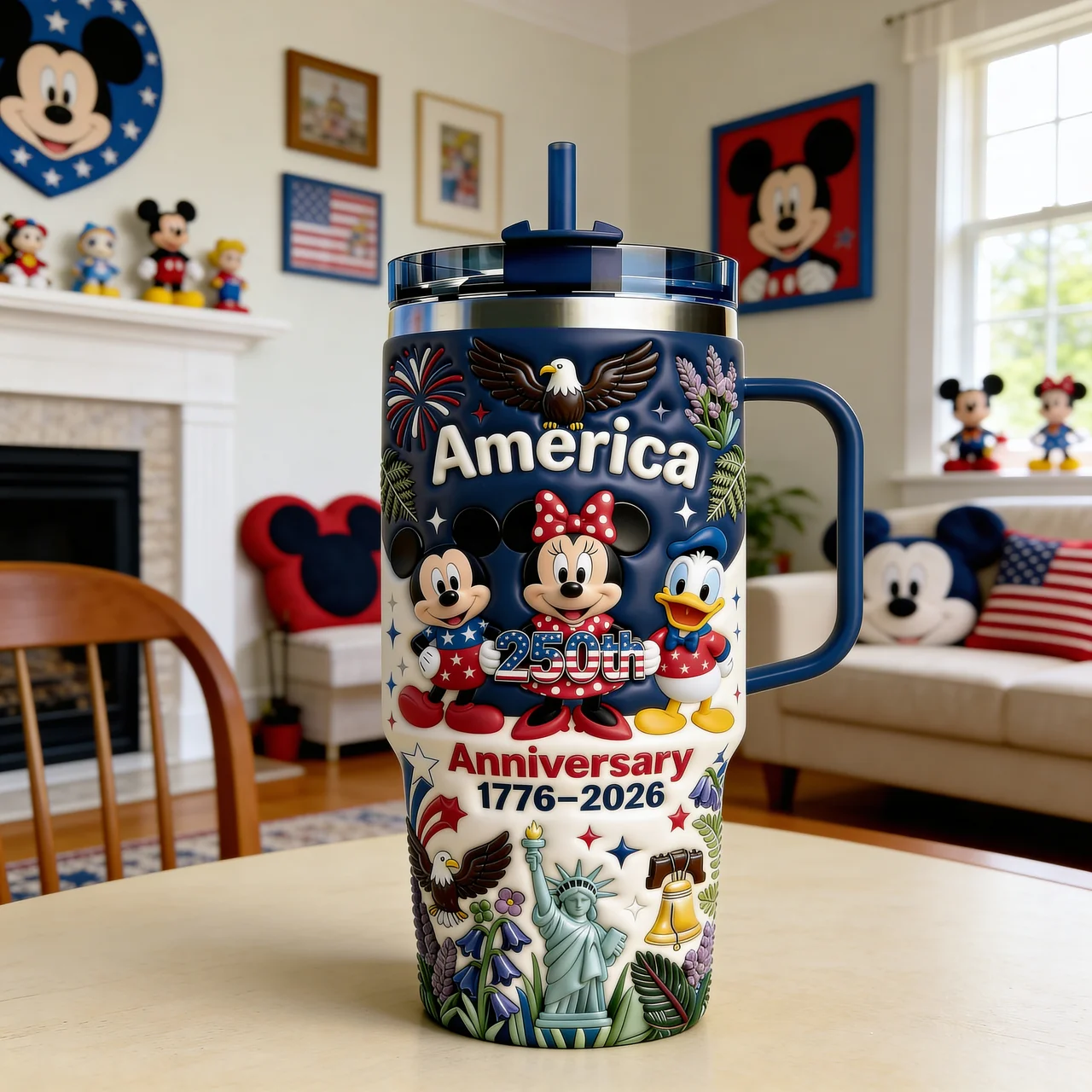 MkMo Celebrate 250 Years Of America Freedom - Personalized Tumbler With Handle - Gift For Patriots, Movie Fans NL122 - image 2