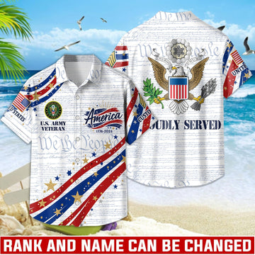 America 250th Anniversary U.S. Army Veteran - Personalized Hawaiian Shirt - Gift For Veterans | HN02 - image 2