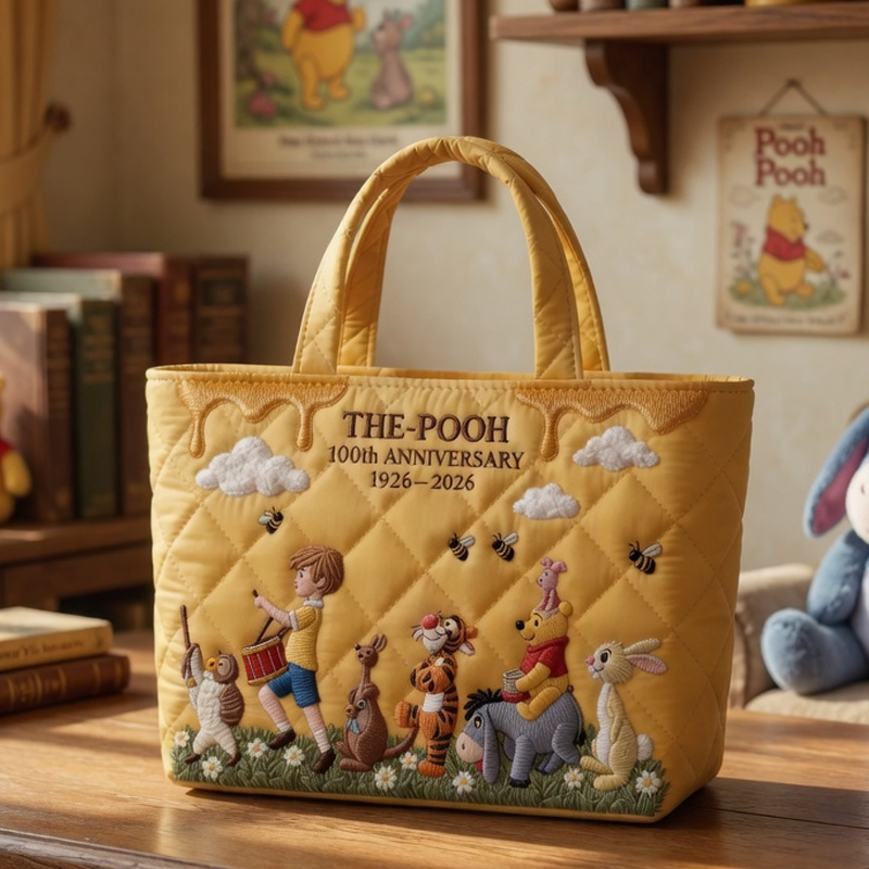 DSNY Honey Bear Celebrate 100 Years Of Friendship - Personalized Quilted Tote Bag - Gift For Movie Fans NL122 - image 2
